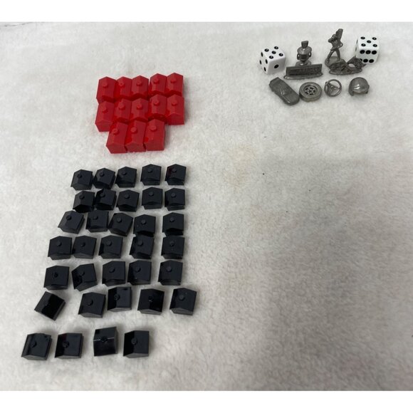 Pewter Monopoly Game Pieces Dice Houses Motels Collector Edition - Picture 6 of 6